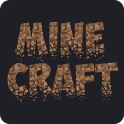 نص Minecraft بأحجام مختلفة