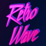خط جميل وتأثير في مُنشئ النص ثلاثي الأبعاد Retrowave