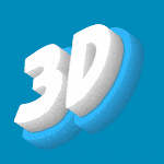 تأثير متحرك GIF للنص ثلاثي