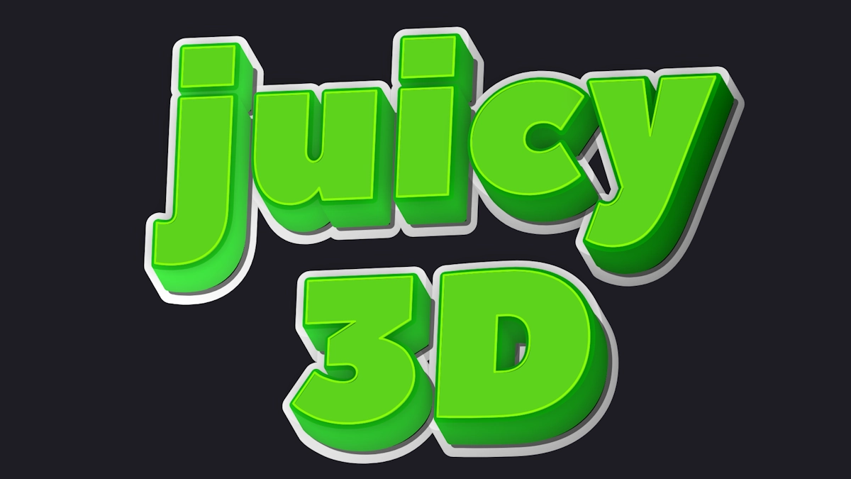 خط 3D جميل بلون أخضر لذيذ